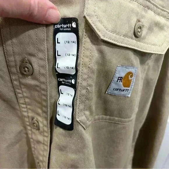 Carhartt Flame Resistant HRC 2 kaki long sleeve button down NWT - Picture 9 of 10